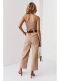 Wide trousers with an elastic band, Kamel 4946 - Online store - Boutique